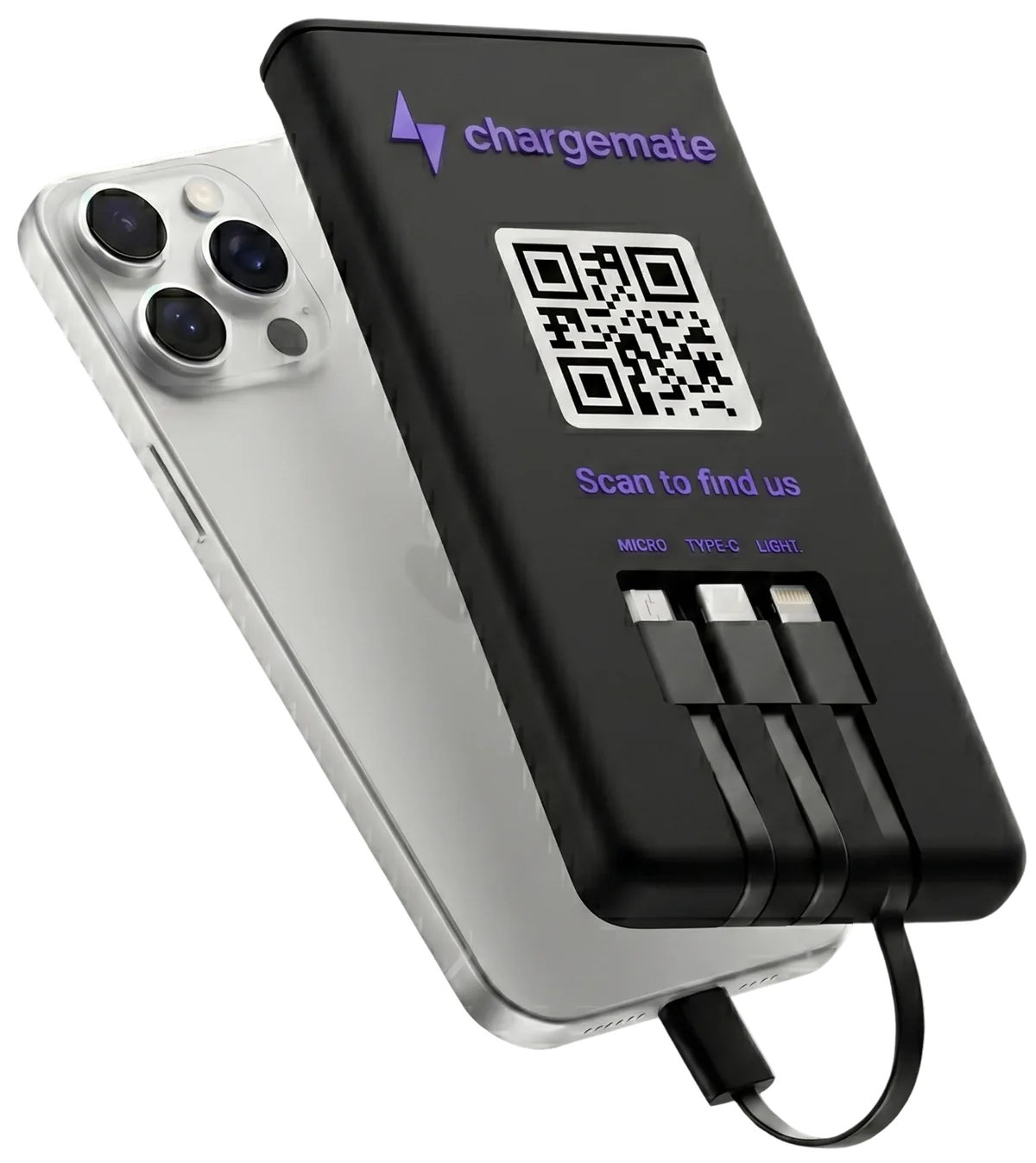 Chargemate powerbank attached to a phone